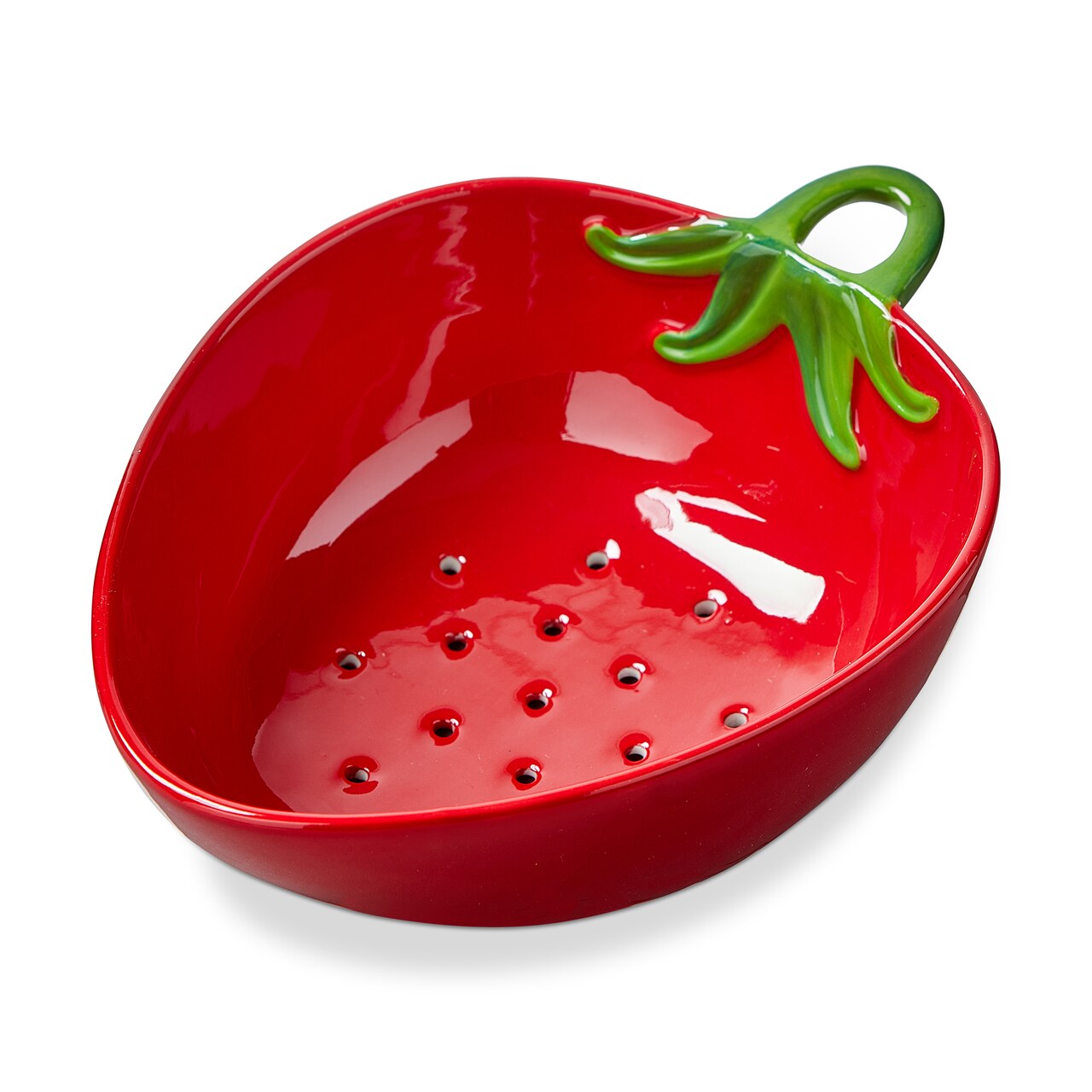 Strawberry Berry Bowl - Red Snack Bowl, Dishwasher Safe, 9" L x 6.5" W x 2.5" H, Perfect for Everyday Use